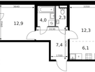 2-к. квартира, 47&nbsp;м²