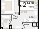 Студия, 44&nbsp;м²