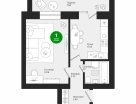 1-к. квартира, 47 м²