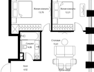 2-к. квартира, 56&nbsp;м²