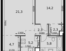 2-к. квартира, 55&nbsp;м²