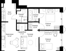 2-к. квартира, 58&nbsp;м²
