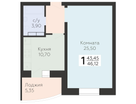 1-к. квартира, 46&nbsp;м²