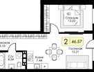 1-к. квартира, 46&nbsp;м²