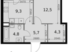 1-к. квартира, 38 м²
