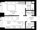 1-к. квартира, 38&nbsp;м²