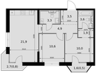 2-к. квартира, 62&nbsp;м²