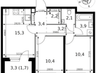2-к. квартира, 52&nbsp;м²