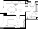 1-к. квартира, 45&nbsp;м²