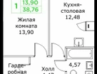 1-к. квартира, 38&nbsp;м²