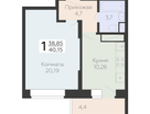 1-к. квартира, 40 м²