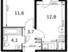 1-к. квартира, 33 м²
