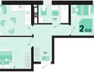 2-к. квартира, 67&nbsp;м²