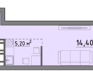 Студия, 34,7 м²
