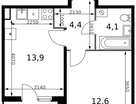 1-к. квартира, 36 м²