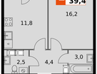 1-к. квартира, 39&nbsp;м²
