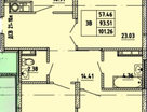 3-к. квартира, 101,3&nbsp;м²