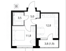 1-к. квартира, 35,9&nbsp;м²