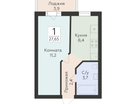 1-к. квартира, 27&nbsp;м²