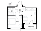 1-к. квартира, 35,9&nbsp;м²