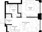1-к. квартира, 36 м²