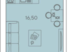 Студия, 25&nbsp;м²
