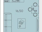 Студия, 25&nbsp;м²
