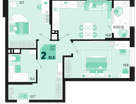 2-к. квартира, 61 м²