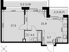 2-к. квартира, 49&nbsp;м²
