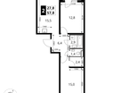 2-к. квартира, 57&nbsp;м²