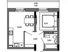 1-к. квартира, 33,3&nbsp;м²