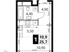 Студия, 25&nbsp;м²