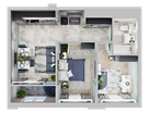 2-к. квартира, 52&nbsp;м²