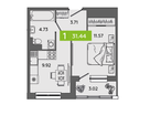 1-к. квартира, 31,4&nbsp;м²