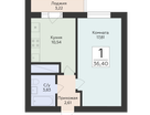 1-к. квартира, 36&nbsp;м²