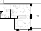 1-к. квартира, 44 м²