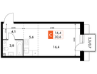 Студия, 30&nbsp;м²