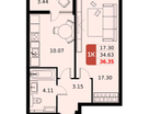 1-к. квартира, 36&nbsp;м²