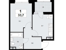 1-к. квартира, 34,3&nbsp;м²