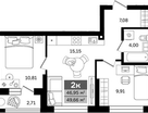 2-к. квартира, 49,6&nbsp;м²