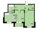 2-к. квартира, 54 м²