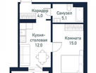 1-к. квартира, 36&nbsp;м²