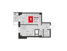 1-к. квартира, 39 м²