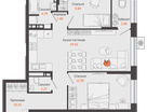 3-к. квартира, 69 м²