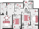 4-к. квартира, 108 м²