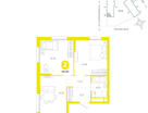 2-к. квартира, 54&nbsp;м²