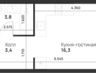 Студия, 23 м²