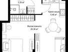 1-к. квартира, 38 м²