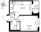 1-к. квартира, 32 м²