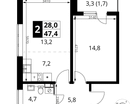 2-к. квартира, 47&nbsp;м²